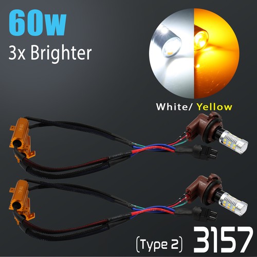Bombillas de señal de giro LED conmutador de alta potencia ámbar/blanco tipo 2 sin errores 3157 - Imagen 3 de 8
