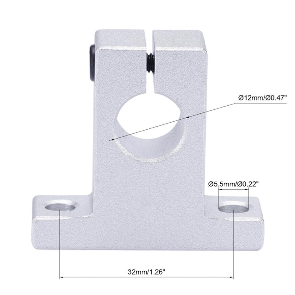 BGR 4 PCS SK12 Aluminum Linear Motion Rod Rail Clamping Guide Support ...