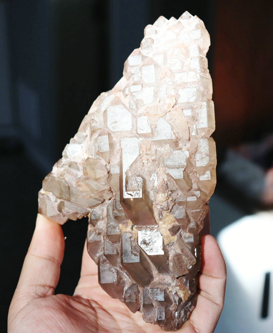 1.83lb Natural Smoky Elestial Skeletal Quartz Crystal