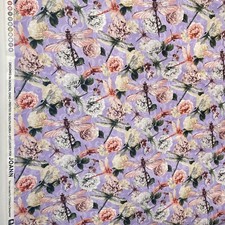 FAT QUARTER FABRIC DRAGONFLIES COLORFUL DRAGONFLY SUMMER INSECTS 100 COTTON FQ