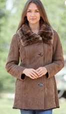 Overland Orylag Fur Sheerling Womans Medium Coat Angela