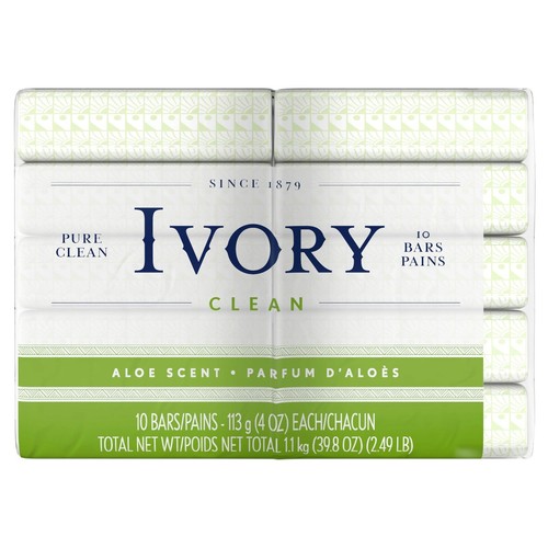 Ivory Gentle Bar Soap Aloe Scent 39.8oz, 10 Count - Picture 4 of 6