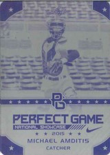 MICHAEL AMDITIS 2015 Leaf Perfect Game AA SHOWCASE Rookie Press Plate 1/1