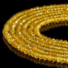 Yellow Jade Faceted Rondelle 3X2MM 4X3MM Loose Beads 13.5 inch P108 