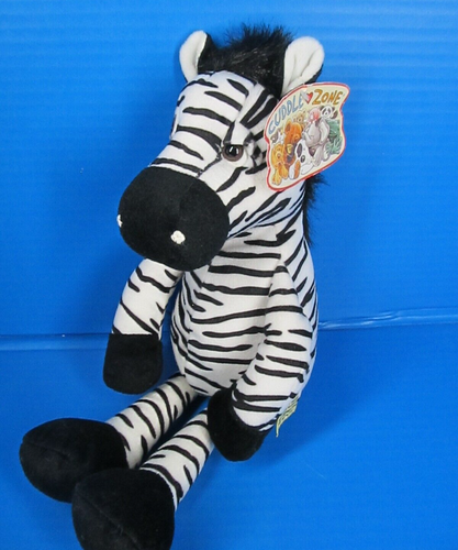 Peluche vintage bersaglio zona coccole seduta zebrata mensola con etichetta 16" - Foto 1 di 11