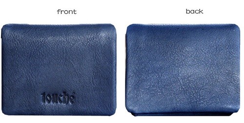 Leder Retro Blau Kartenetui Mode Design Dreifachfaltung Geldbörse 10 Kartenfächer - Bild 2 von 3