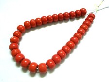 1 Strand Coral Rondelle Smooth 15-16mm Gemstone Coral Loose Beads 10"inch C3