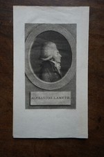 ALEXANDRE DE LAMETH (1760-1829) PORTRAIT ENGRAVING 19th century, deputy seine et oise,;
