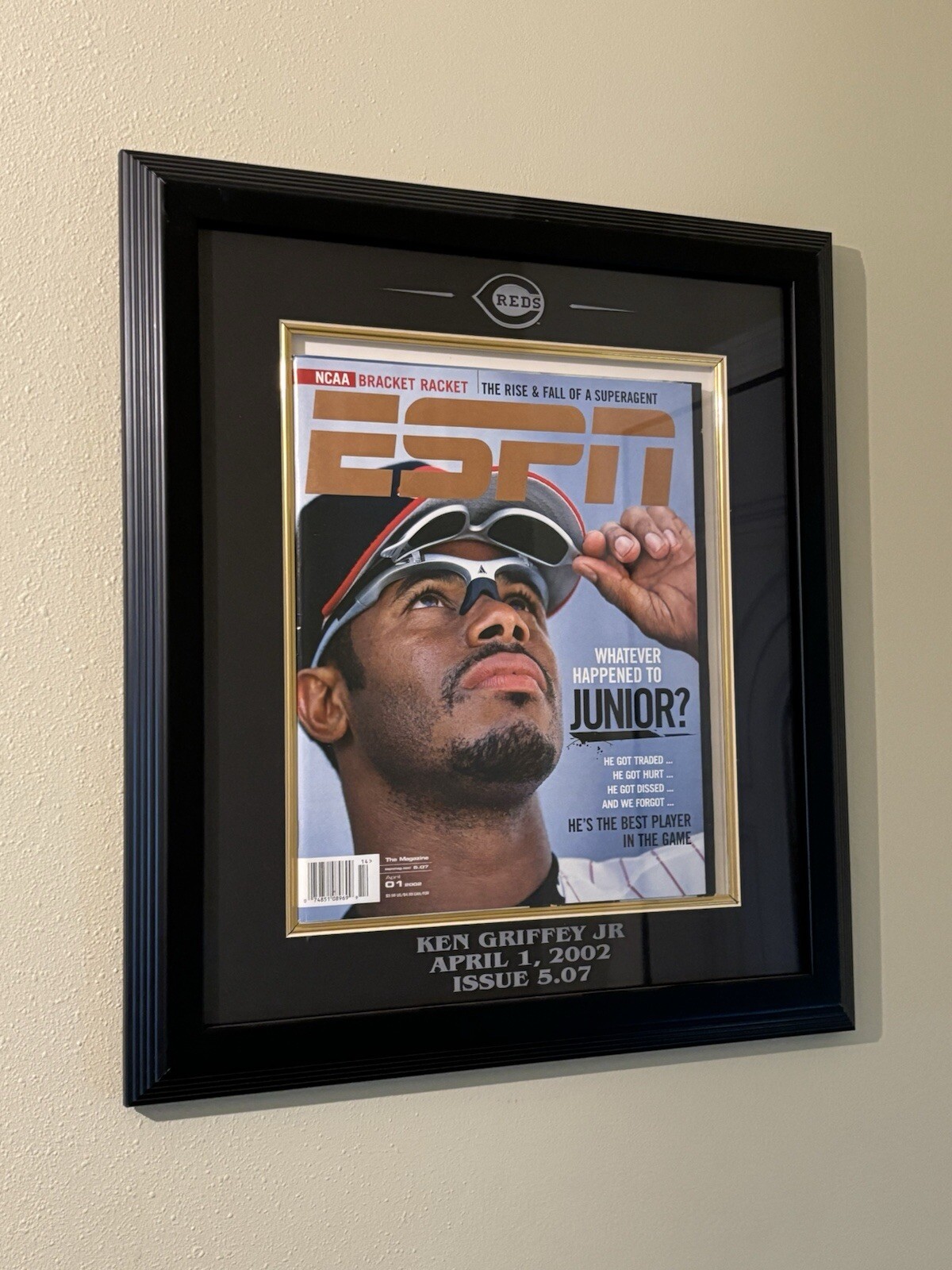 Ken Griffey Jr ESPN Magazine- Whatever Happened To Junior. 4.01.02. Custom Frame