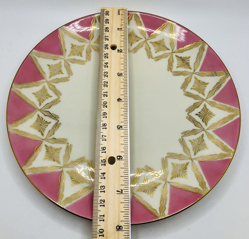 Royal Bayreuth Bavarian Germany Porcelain Pink Gold Gilt Trio Cup, Saucer, Plate - Picture 11 of 12