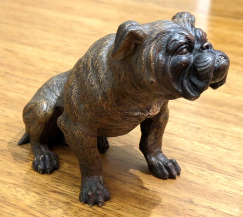 Large Austrian Vienna Franz Bergman Cold Painted Bronze Bulldog Antique c1900 - Picture 6 of 16
