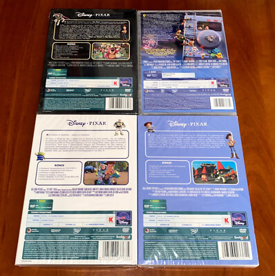 TOY STORY 1-2-3-4 / DISNEY PIXAR 4x DVD SET English Greek REGION-2