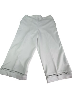ALFRED DUNNER Woman Size 10 Petite Charleston Comfort Waist Capri Pants White