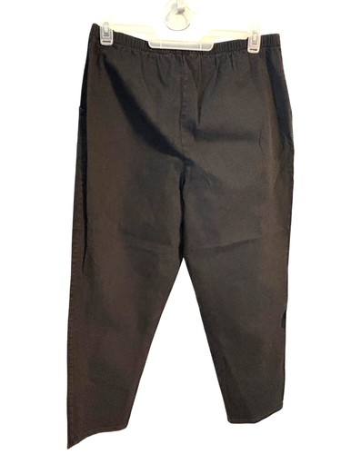 Denim & Co Womens Black Elastic Waist Pants Pockets Stretch Size Large Comfy - Bild 2 von 5