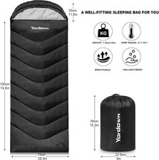 Sacco A Pelo 3-4 Stagioni Impermeabile - Leggero Per Campeggio, Trekking E Avventura