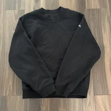 Alo Heavy Weight Free Time Crew Neck Pullover Black Size XS