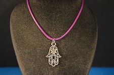HAMSA CHARM PENDANT - NECKLACE Fashion Jewelry USA No Evil Eye GOOD LUCK purple