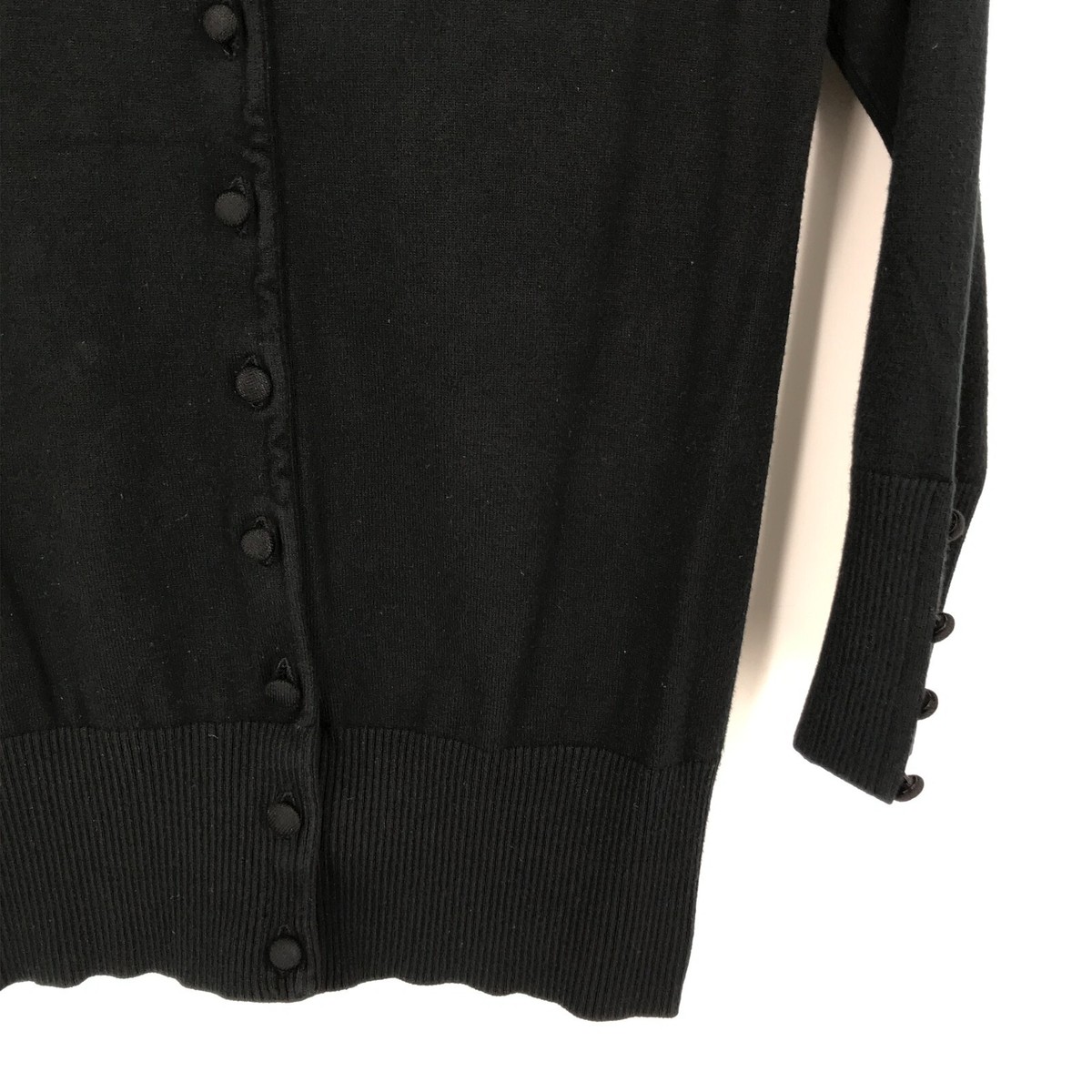 Grace Elements Womens Sweater Small Black Cardigan 3/4 Long