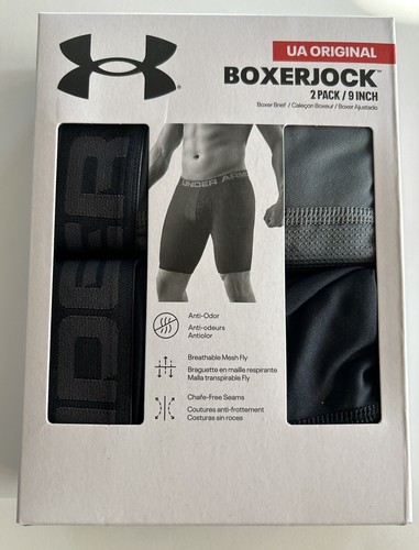 Under Armour Original BoxerJock Men’s Medium 9” Boxer Brief 2 Pk Gr/Bl Underwear