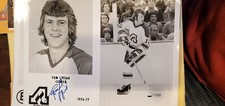 1976-77 ATLANTA FLAMES SIGNED AUTO TEAM ISSUE PHOTO TOM LYSIAK BLACKHAWKS
