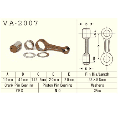 New VESRAH Pleuel connecting rod YAMAHA WARRIOR, WOLVERINE '87-'09