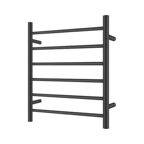Black Electric Heated Towel Rail Rack Holder Warmer Aluminum 6 Round Bars Dryer - Picture 2 of 10