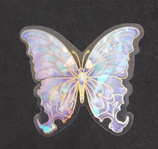 Beautiful Bright Colorful Butterfly Transparent Sticker 2" x 2.25" U 