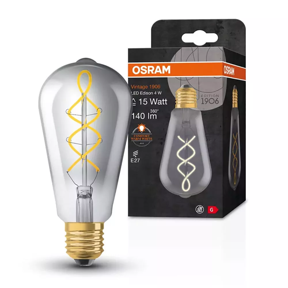 Osram LED Spiral Filament Edison Vintage 1906 4W 15W E27