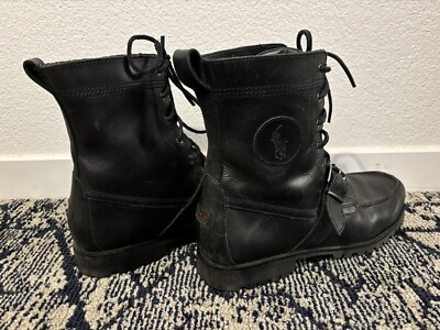 Polo by Ralph Lauren Men's 9-Inch Black Leather Boots Sz 12D | eBay