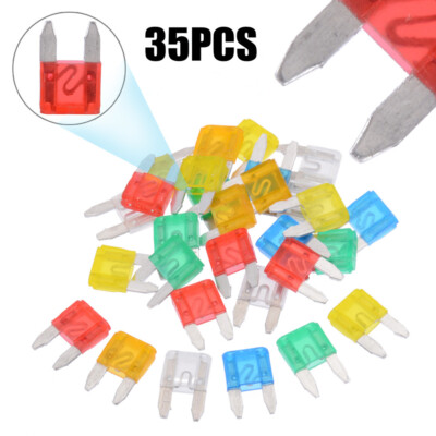 35pcs Mixed Car Auto Mini Blade Fuse Kit 5 7.5 10 15 20 25 30Amp Car Accessories