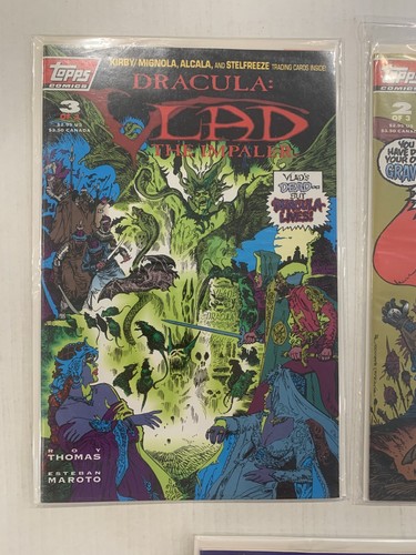Topps Drácula Vlad el Impailer #1 2 3! ¡Serie completa! ¡Sellado con tarjetas! - Imagen 4 de 4