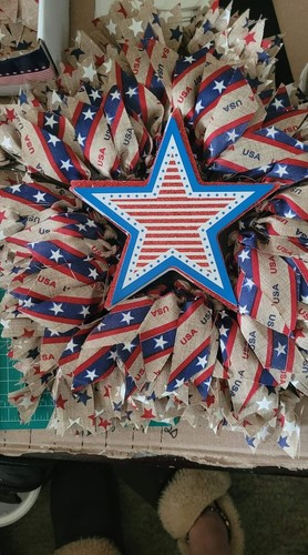 New American Flag 2.5"x3 YD Ribbon Bows Wreath Crafts Stars Stripes USA America - Picture 8 of 14