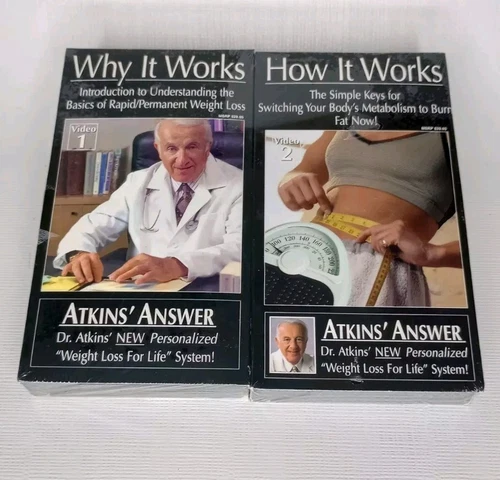 NEW.  Dr. Atkins' Answer  "Weight Loss For Life" System Video 1-2 VHS New