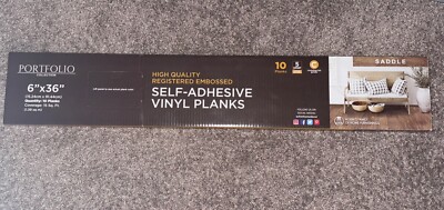 Portfolio Collection Self-Adhesive Vinyl Planks - 6  x 36  - 10 Planks (SADDLE)
