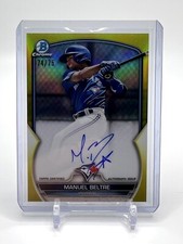 2023 Bowman Manuel Beltre First 1st Chrome Auto Yellow /75 Toronto Blue Jays