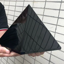 14.82LB Natural beautiful Obsidian Pyramid polished Reiki Stone Healing
