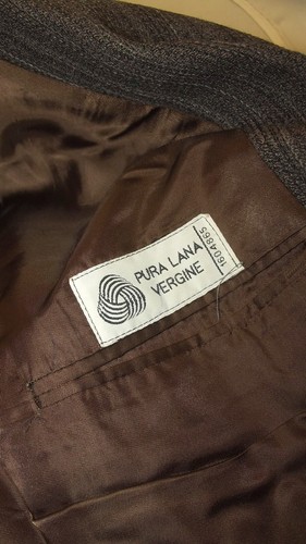 Lebole Giacca Da Uomo 50 Grigio Antracite Pura Lana Vergine 2 Bottoni Blazer L - Imagen 11 de 14