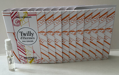 Twilly d'Hermes Eau Ginger 10 x 2 mL. EDP Spray New IN Card 10 Pcs. Sample Size