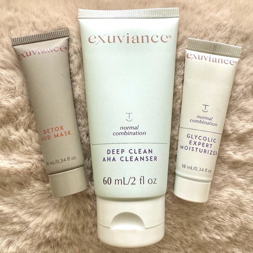 EXUVIANCE Glycolic Expert Moisturizer, Deep Clean AHA Cleanser & Detox Mud Mask