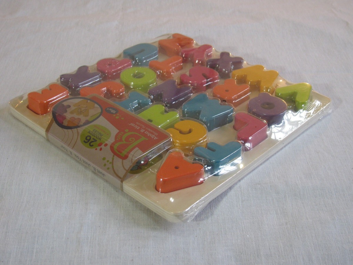 NEW Battat B toys Alpha B tical 26 pc Wooden Puzzle CH0940, 18 mo+