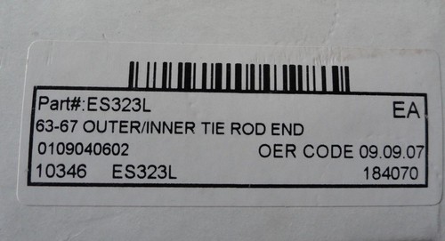 Part# ES323L 63-67 OUTER/INNER TIE ROD END - new - unopened - Picture 1 of 6