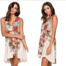 NWT Free People Basic Women's Backyard Party Floral Tunic Dress Size S #OS761