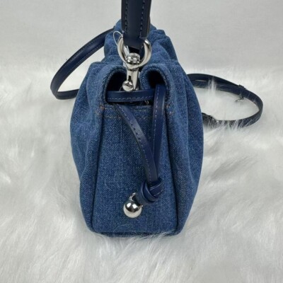バッグ 2way meong blue Bag / SILVER x Silver 限定即納 ] SILVER MIX kago-bag / M / BLUE | meong blue
