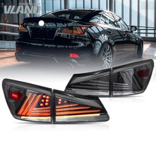 VLAND Smoked LED Tail Lights W/DRL Animation For Lexus IS250 IS350 ISF 2006-2013