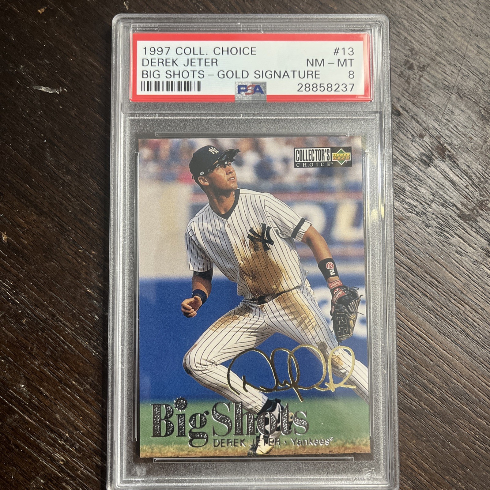1997 Collector's Choice Big Shots Gold Signature #13 Derek Jeter Autographed Signed HOF PSA 8 rare! 