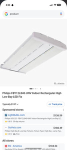 Day-Brite FBY12L840-UNV-LFA Indoor Rectangular High Low Bay LED Light Fixture