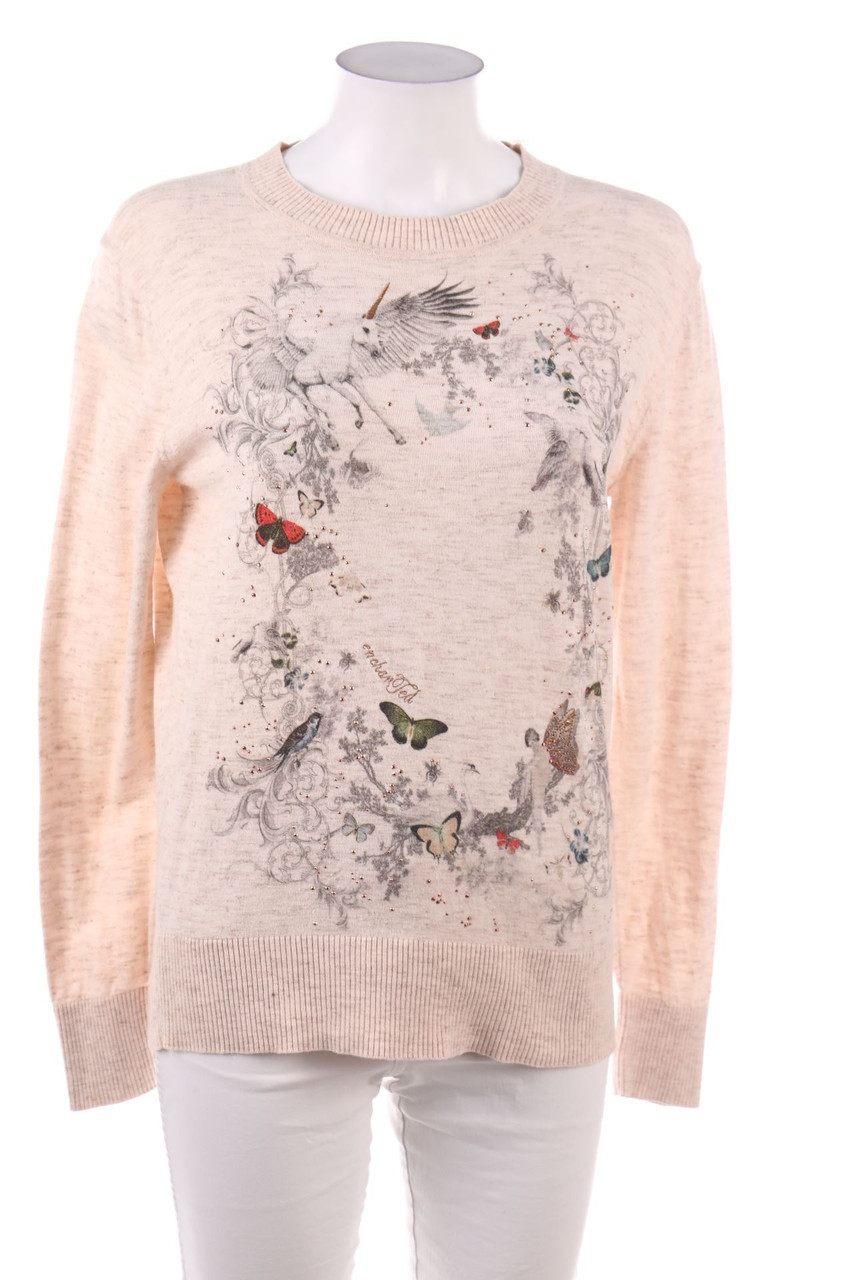 TED BAKER LONDON Pullover Strick Strass-Steine 2 = D 36 nude pink