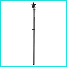 Star Black Metal Extendable House Flag Pole, 35' to 60' L