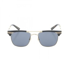 Gucci Square Sunglasses Eyewear GG0287S 001 Gold Plated Plastic Black New Men