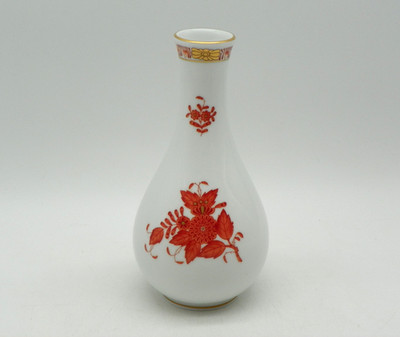 bauchige Vase H 16 cm von Herend Apponyi orange